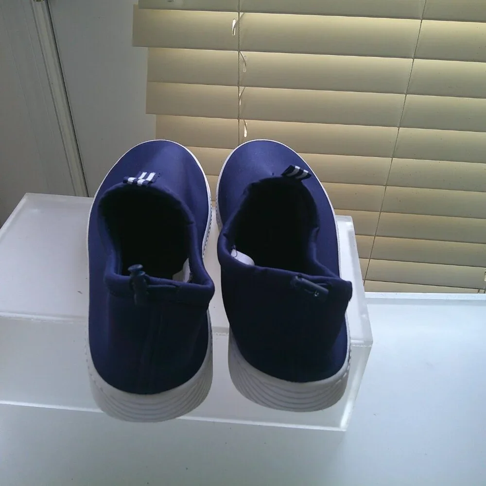 Lands’ End Navy Slip On Men's Sneakers 10D Comfort Stretch Casual Travel Shoes